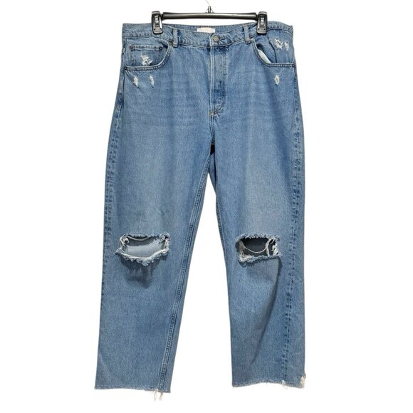 Boyish by Her Womens 32 The Tommy Straight Leg Authentic Distressed Blue Jeans - Picture 2 of 16